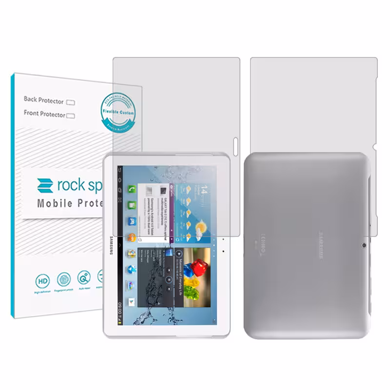 محافظ صفحه نمایش شفاف راک اسپیس مدل Hygel مناسب برای تبلت سامسونگ Galaxy Tab 2 10.1 P5100 به همراه محافظ پشت تبلت