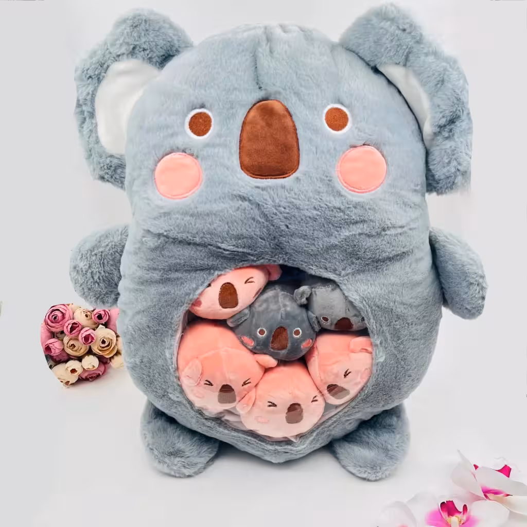 عروسک طرح حیوانات بالشتی مدل بچه دار ارتفاع 50cm