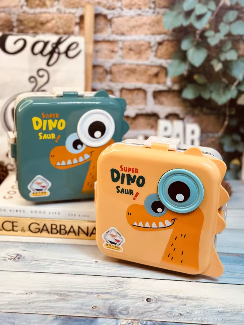 لانچ باکس ظرف غذا داخل استیل دایناسور کد 2283