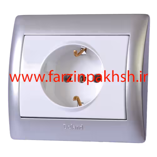 پریز ارت محافظ دار توکار دلند مدل آریا با قاب رنگی