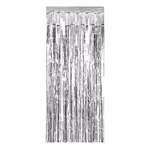 پرده تزئینی متالایز نقره ای