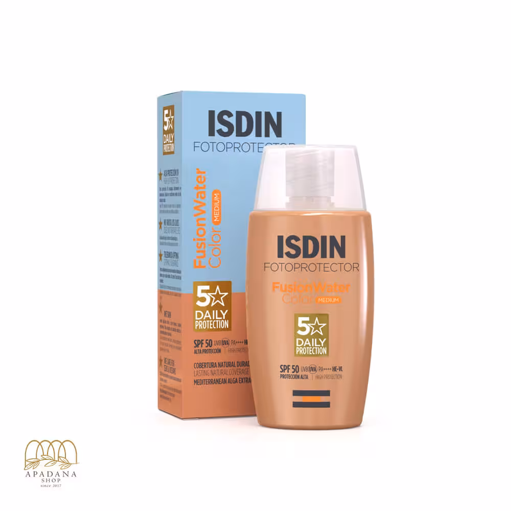ضد آفتاب رنگی ایزدین مدل Fusion Water فیوژن واتر رنگ مدیوم حجم 50 میل