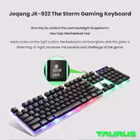 کیبورد مخصوص بازی جکنگ مدل JK_922، سوییچ ممبران ، Full Size، نورپردازی LED RGB