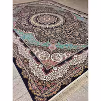 فرش 1200 شانه طرح آذرخش زمینه سرمه ای عقیق کاشان