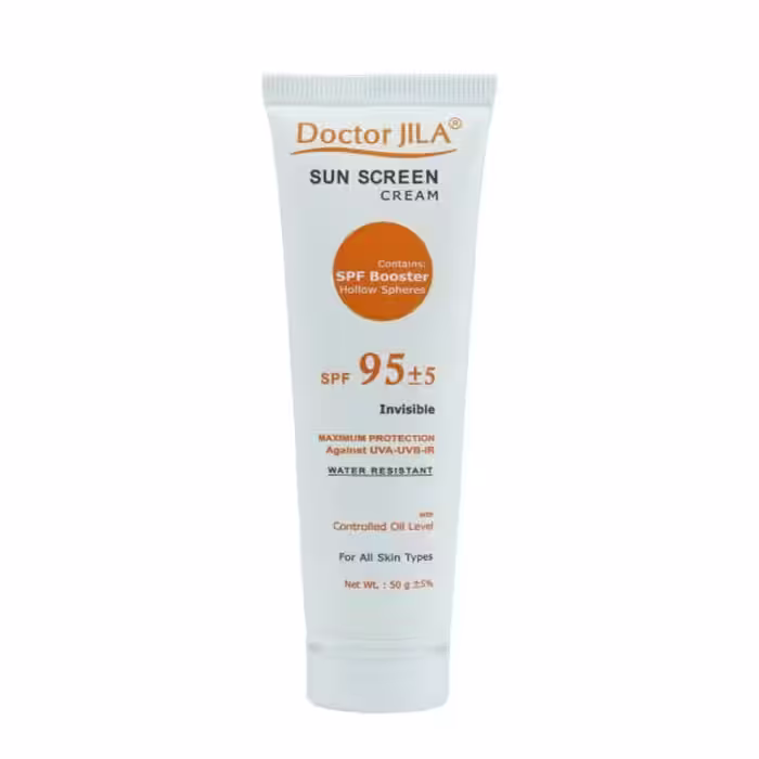 کرم ضدآفتاب بی رنگ spf 95 دکتر ژیلا