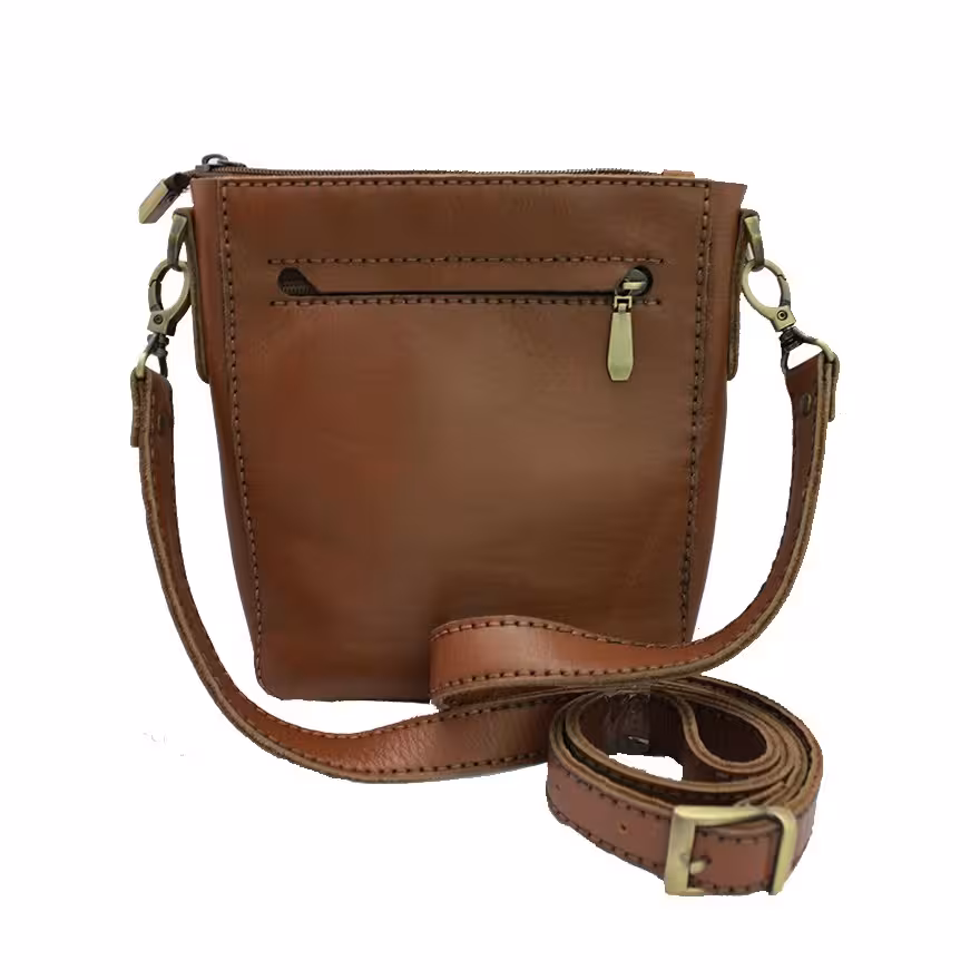 کیف دوشی چرم طبیعی (دست دوز) - مناسب افراد بازاری