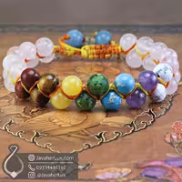 دستبند هفت چاکرا دو رج بافت مدل شیوانا _ کد 400984