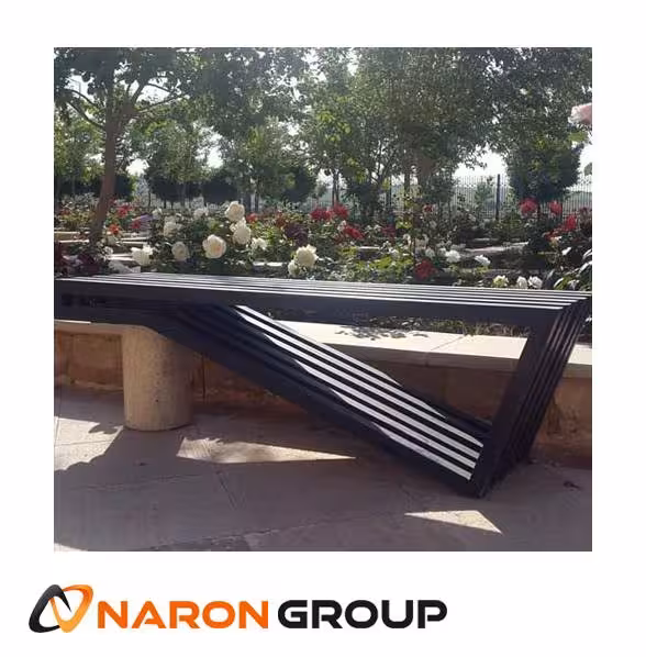 نیمکت سه نفره مدل بتن و فلز