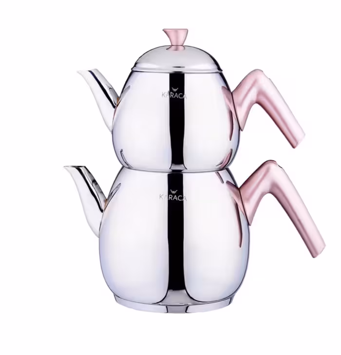 کتری و قوری استیل کاراجا مدل مرکور