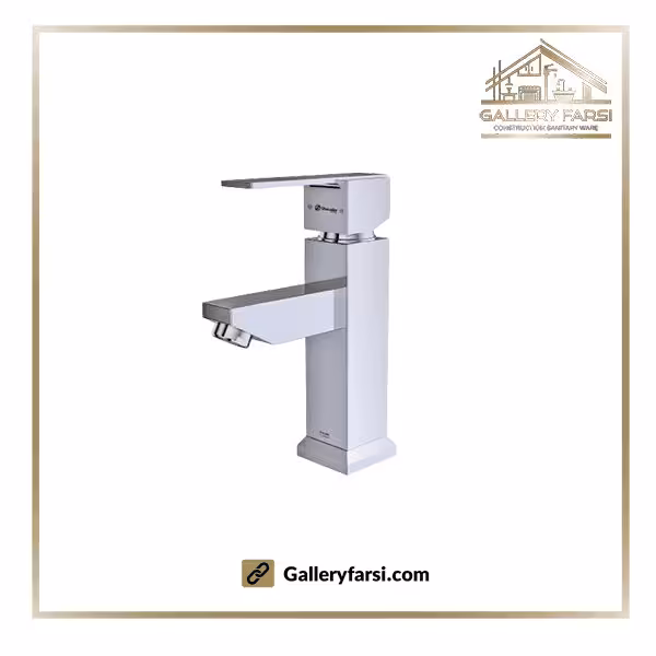 شیر روشویی شودر پایه کوتاه مدل شارپ کروم