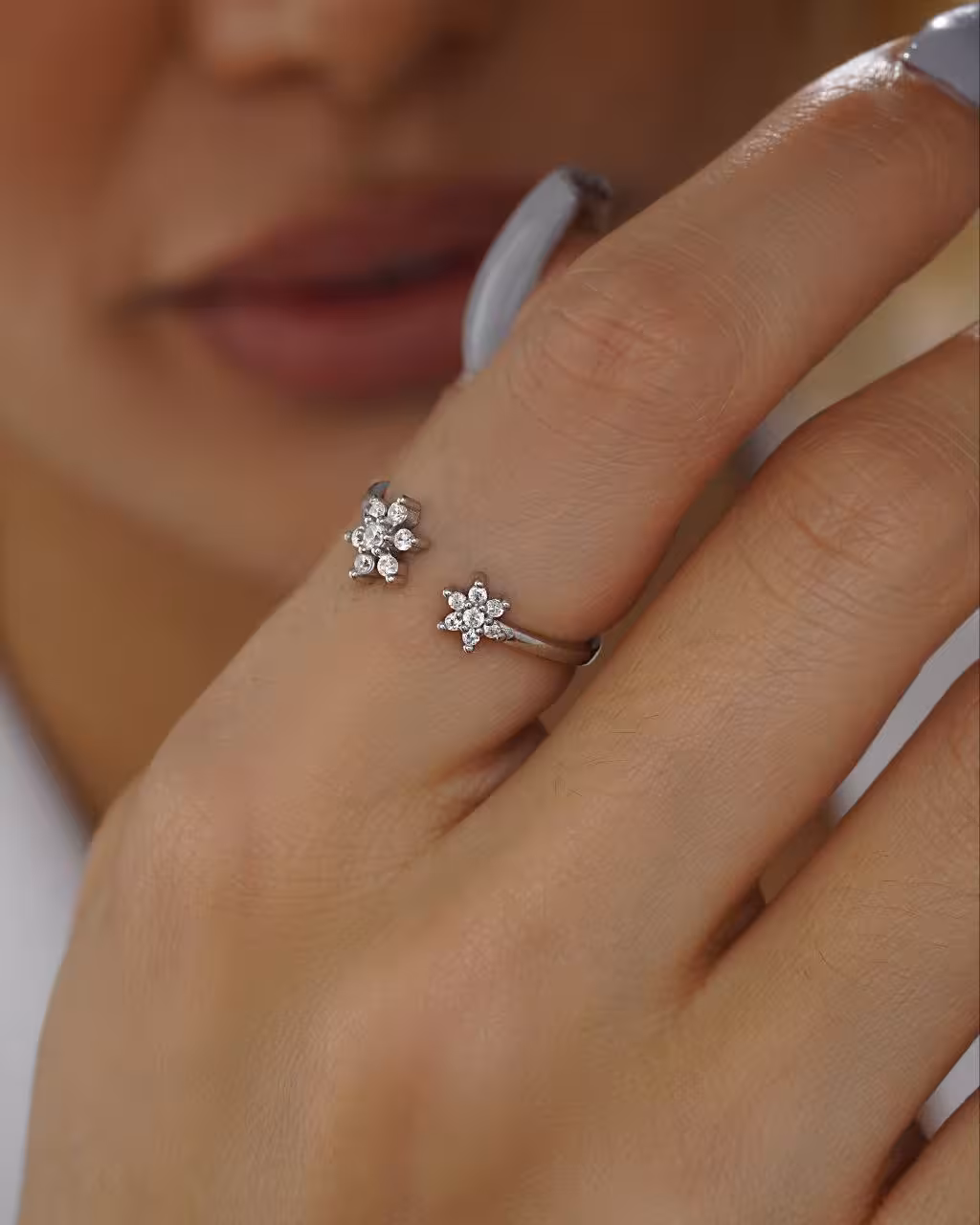 انگشتر جواهری نقره زنانه وارداتی کد 10430