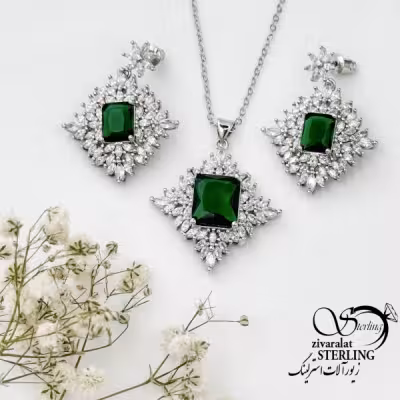 نیمست جواهری نگین سبز کد 15777