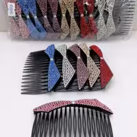 شانه زلفی نگین دار پاپیون