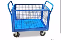 گاری 60*80 چهار طرف توری 50 سانت با چرخ دایکاست بزرگ