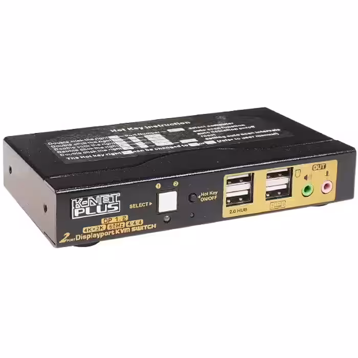 سوئیچ کی وی ام 2 خروجی اتومات Display Port USB کی نت پلاس مدل KP-SWKDP02