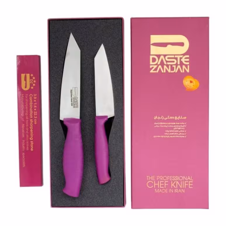 ست سه پارچه چاقوی دم دستی و مرغ ثمین دست زنجان