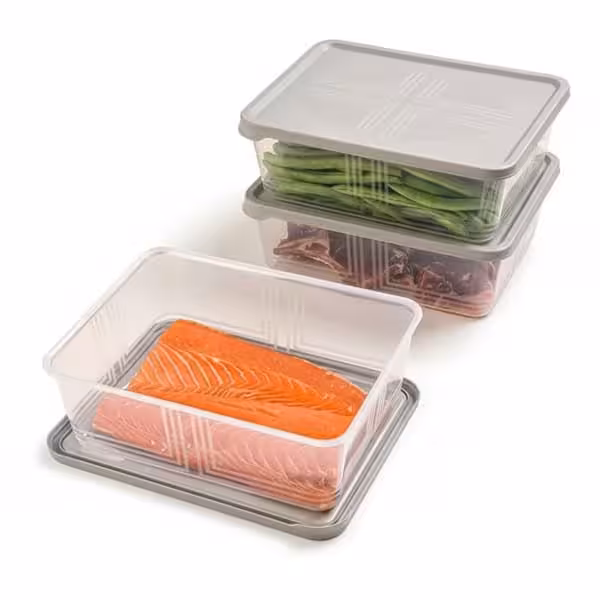 ظرف مستطیل 2.5 لیتر 3 عددی لیمون 2407