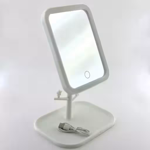 آیینه آرایشی رومیزی(چراغ دار) ال ای دی دار پایه طرح دار