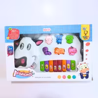 اسباب بازی ارگ گاوی باتری خور موزیکال چراغدار