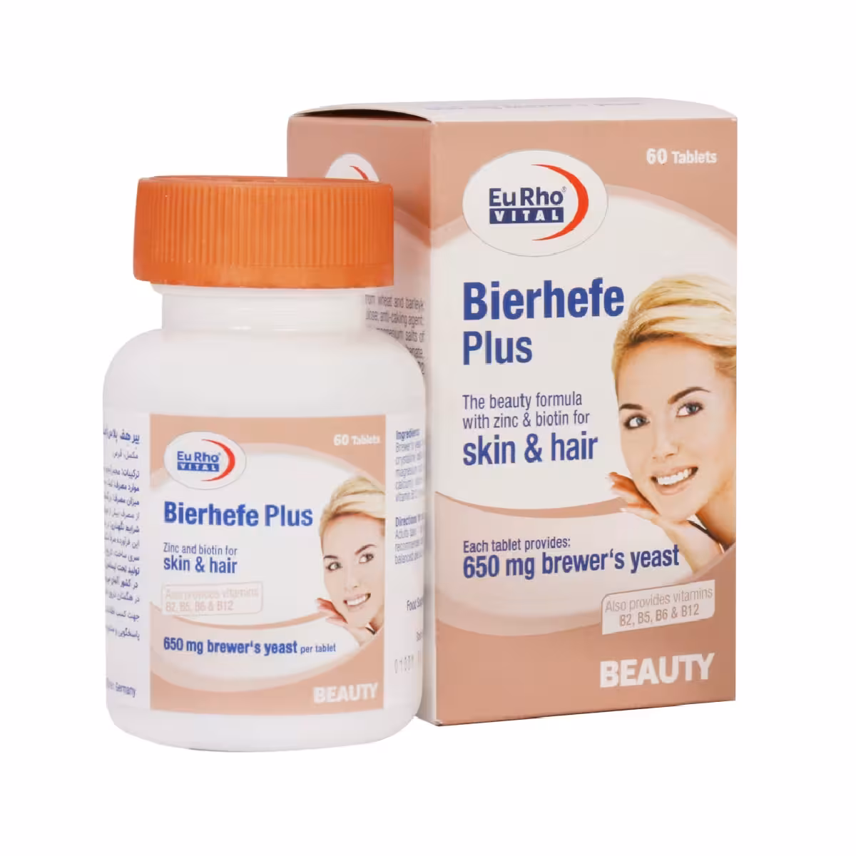 قرص بیرهف پلاس یوروویتال 60 عدد | Eurhovital Bierhefe Plus 60 Tablets