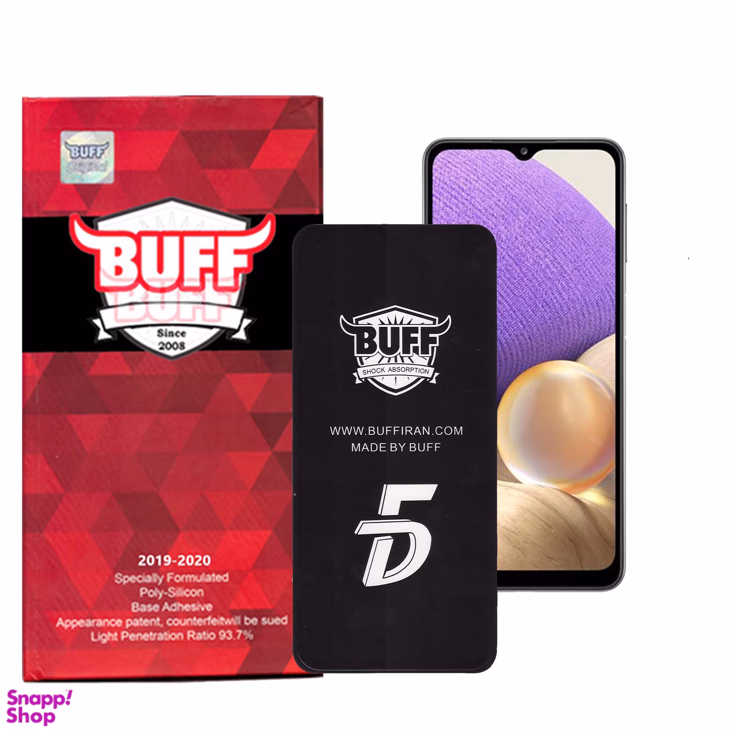 محافظ صفحه نمایش 5D بوف (Buff) مدل F33 مناسب موبایل سامسونگ Galaxy A32