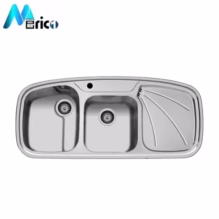 سینک اخوان کد 6new توکار دو لگنه