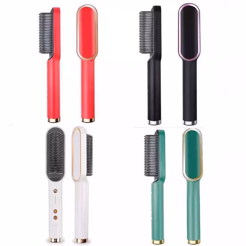 برس حرارتی برقی مسافرتی مو مدل Straight Comb رنگ بندی