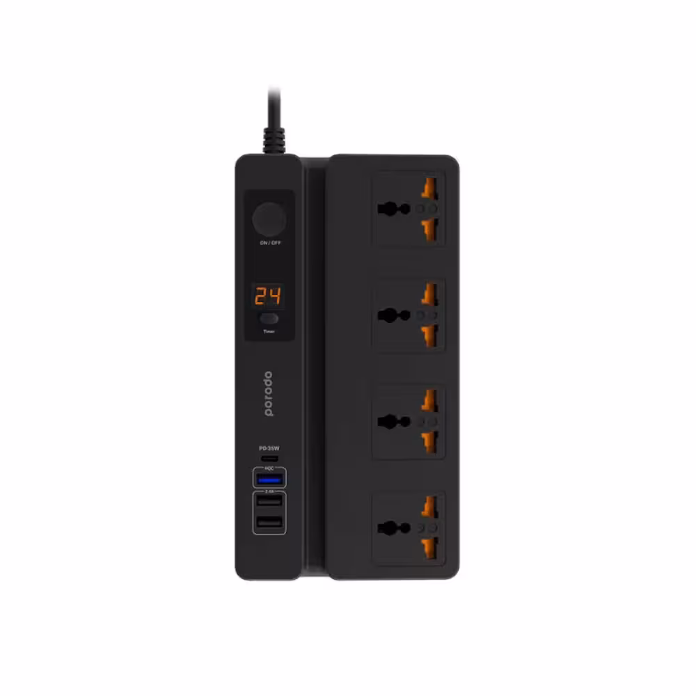 چند راهی برق پرودو مدل Porodo Multi-Function Socket With Phone Stand PD-FWCH007