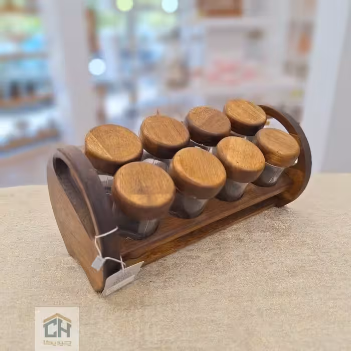 ست جا ادویه 8 تایی طرح کج بغل گرد مدل ACA99089