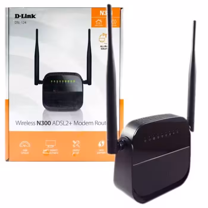 مودم وایرلس دو آنتن بی‌ سیم دی لینک DSL-124 D-Link