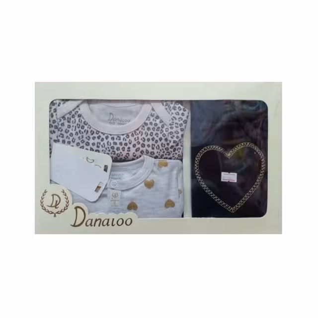 ست بیمارستانی 5 تکه نوزادی دانالو طرح قلب طلایی