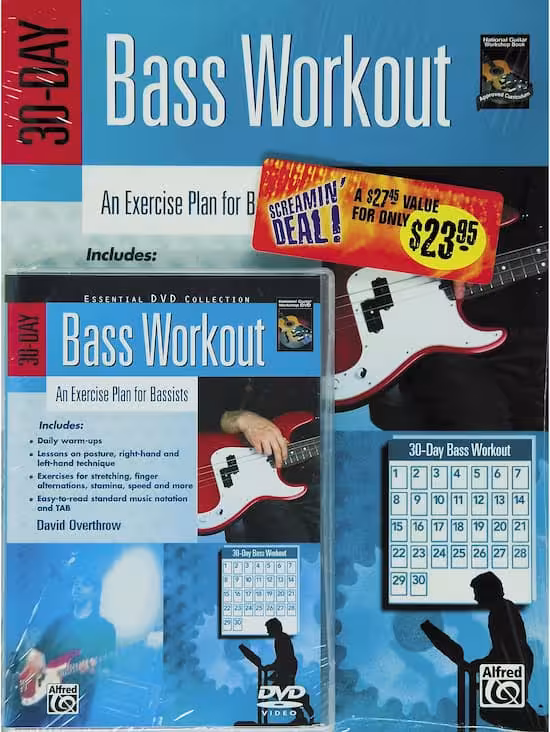 آموزش تصویری گیتار بیس با متد David Overthrow | دانلود دوره 30-Day Bass Workout