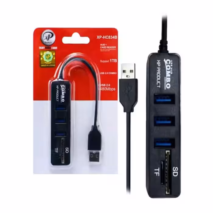 هاب 3 پورت و کارت خوان XP Product مدل XP-HC834C