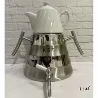 کتری قوری مدل دسته استیل شیردار KST