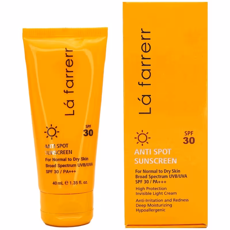 کرم ضد آفتاب و ضد لک بی رنگ مخصوص پوست های خشک و معمولی SPF30