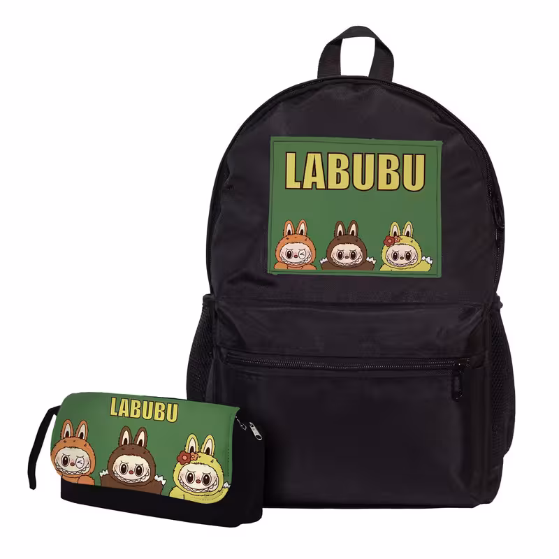 کوله پشتی مدرسه طرح Labubu به همراه جامدادی | چاوه