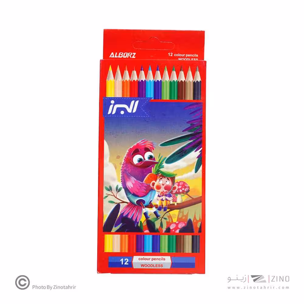 مداد رنگی12 رنگ جعبه مقوایی پلیمری البرز