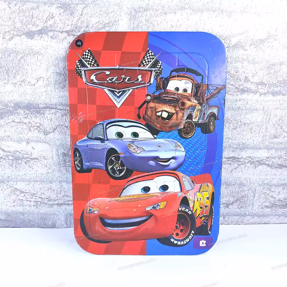 پازل و تخته وایت برد سایز آ4 طرح لایتنینگ مک کویین