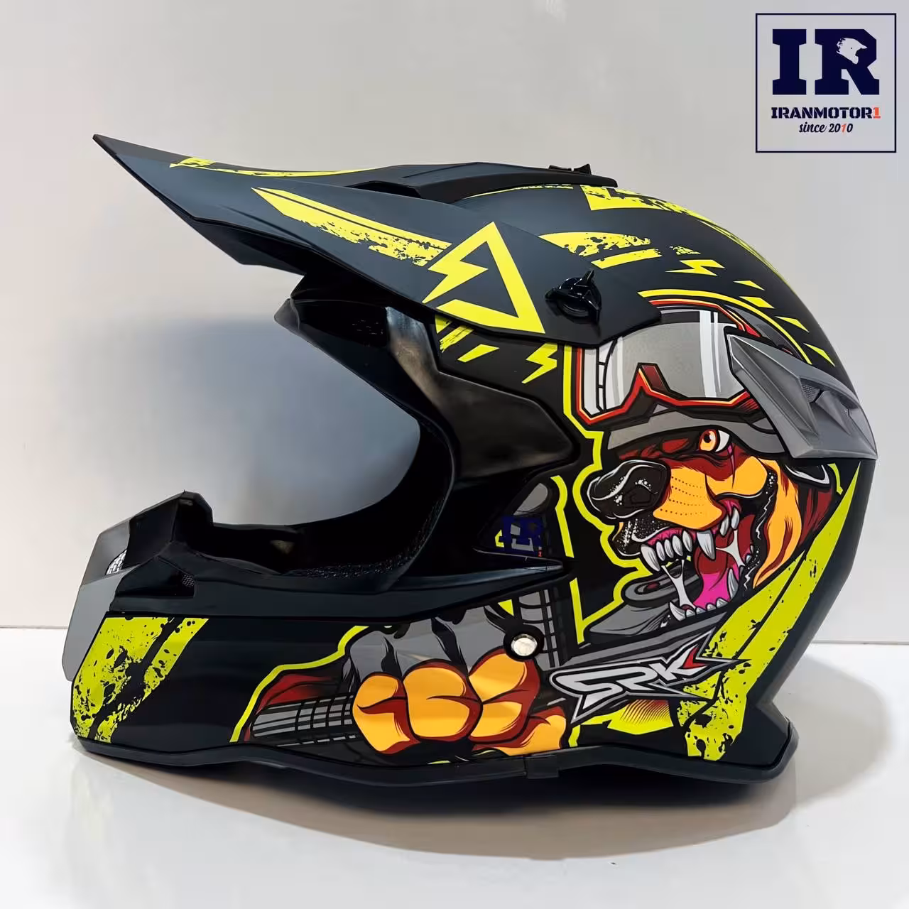 کلاه کاسکت کراسی مشکی فسفری mx01