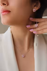 سرویس نقره قلب زنانه کد 60649