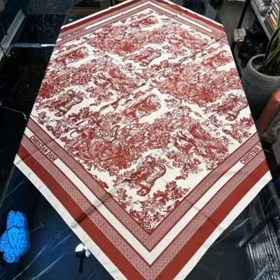 روسری مجلسی ابریشم توییل قواره 130 ، کد 354