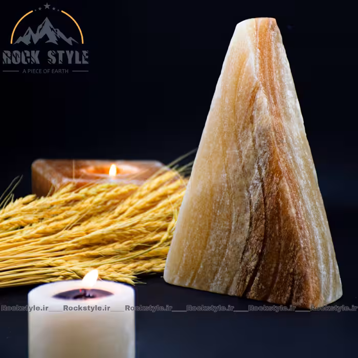 آباژور سنگ نمک هرم کد 110.0003  (چراغ خواب دکوری)