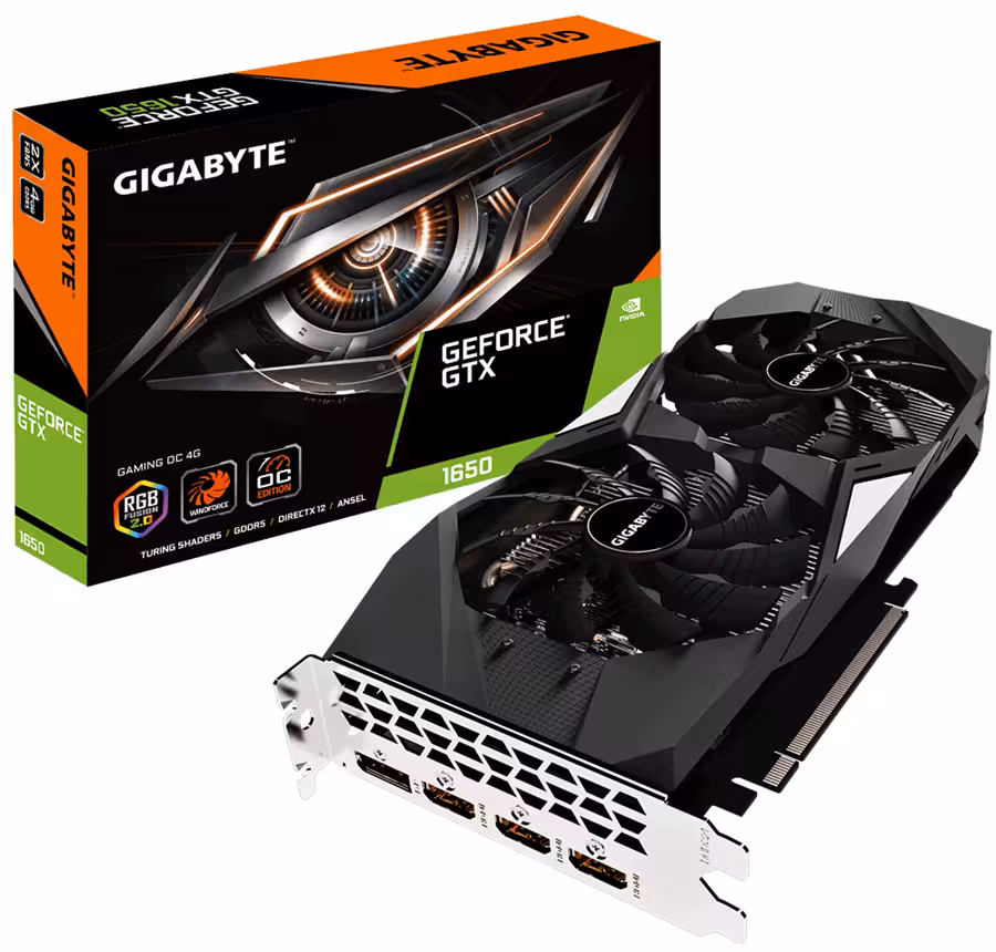 کارت گرافیک گیگابایت مدل GeForce GTX 1650 GAMING OC  با حافظه 4 گیگابایت