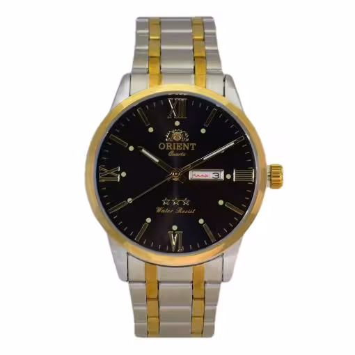 اورینت ORIENT ABOB-R8-60117 دوتقویم روزشمار و (ایام هفته دو زبانه لاتین و فارسی ) دورنگ باصفحه مشکی