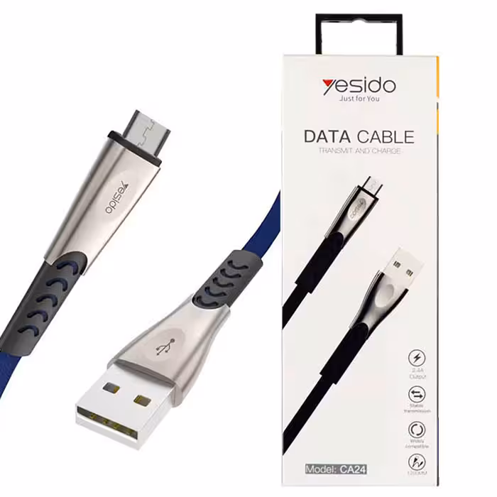 کابل USB به micro-usb یسیدو YESIDO CA24 طول 1.2 متر 2.4 آمپر