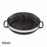 تابه چدنی بیضی سایز 32 درب دار نالینو مدل آنجل (angle)