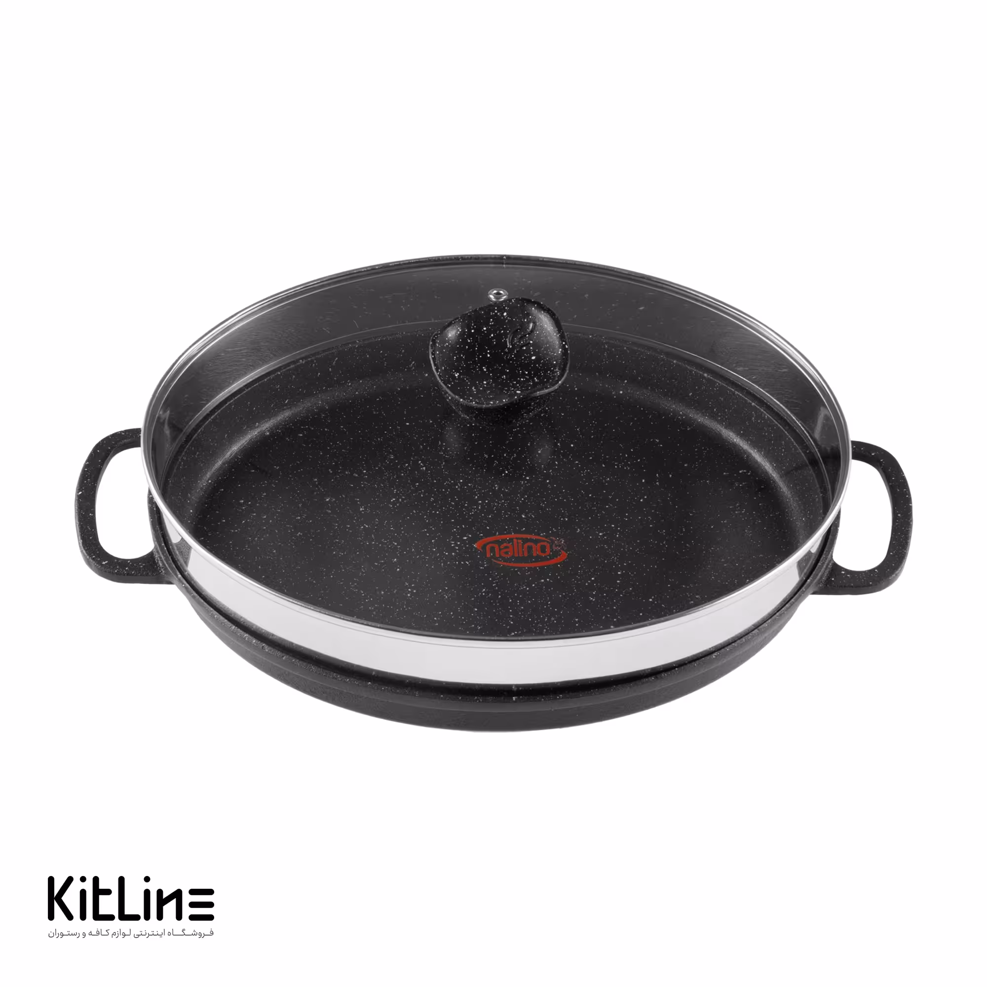 تابه چدنی بیضی سایز 32 درب دار نالینو مدل آنجل (angle)