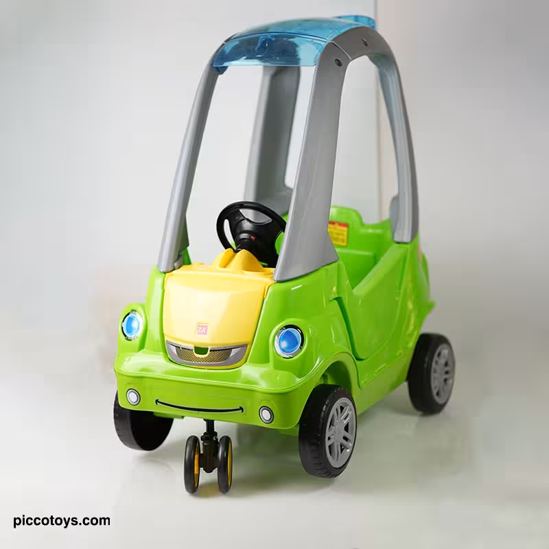 ماشین پایی کودک سقف دار رنگ سبز کد P/ZY614998/SA