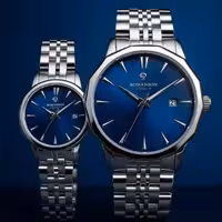 ست ساعت مچی رومانسون زنانه و مردانه صفحه آبی ROMANSON