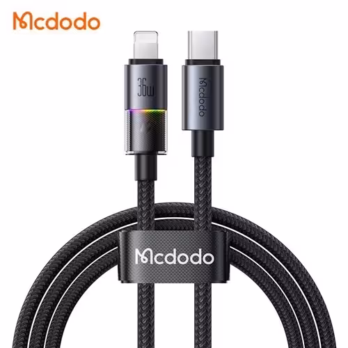کابل شارژ تایپ سی به لایتنینگ 1.2 متر مک دودو Mcdodo Colorful Lights Type-C To Lightning Cable CA-8190